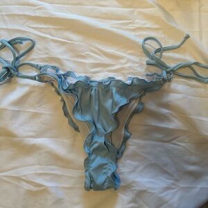 Light Blue Ruffled Bikini Bottom